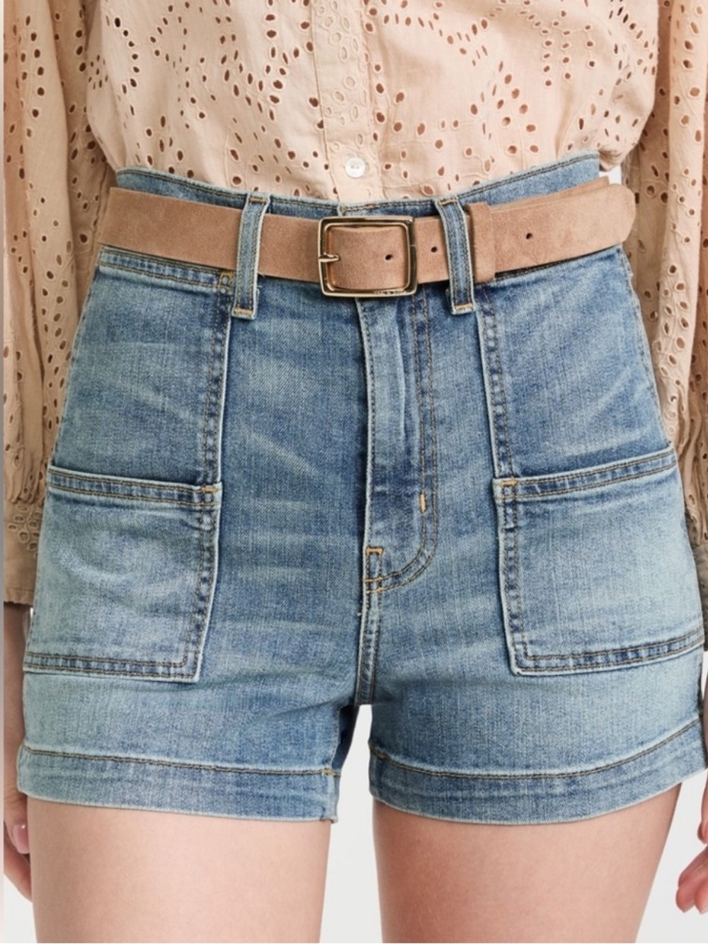 Nili Lotan Livie High Waist Utility Shorts Size 25
